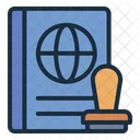 Pasaporte Documento Sello Icono