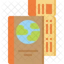 Pasaporte Vuelo Viaje Icono