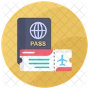 Pasaporte Visa Identificacion De Viaje Icono