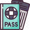 Pase Billete Visa Icono