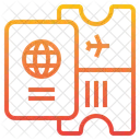 Pasaporte Tarjeta De Embarque Billete Icono