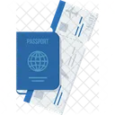 Pasaporte Viaje Visa Icono