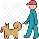 Pasear Mascotas Hombre Y Perro Perro Icono