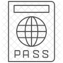 Icone De Passaporte Thinline Ícone