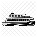 Half Tone Ferry Ship Illustration Passenger Ferry Maritime Transport Icon