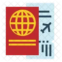 Passport Plane Vacation Icon