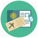 Passport Plane Ticket Icon