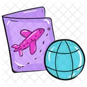 항공권 여행권 비자 아이콘