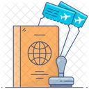 국제 허가증 여권 여권 비자 아이콘