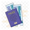 Passport Flight Tickets Boarding Pass Icon