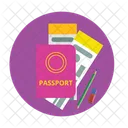 여권 여행 비자 아이콘