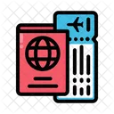 Passport And Ticket  Icon