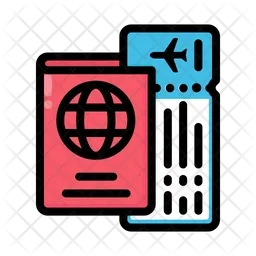 Passport And Ticket  Icon