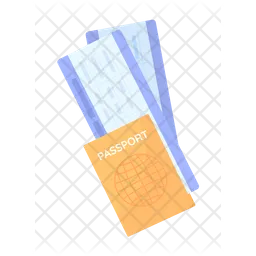 Passport with tickets  Icon