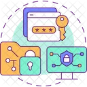 Protecting Privacy Online App Screen Concept Icon