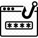 パスワードフィッシング、フィッシング攻撃、パスワード盗難 アイコン