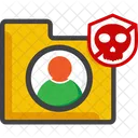 Pasta caveira usuário escudo remover  Ícone