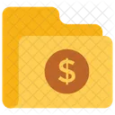 Financeiro Pasta Dolar Ícone