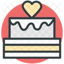 Pastel Corazon Signo Icono