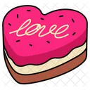 Pastel corazon amor  Icono