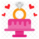 Pastel Amor Anillo Icono