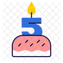 Pastel De Cinco Cumpleaños  Icono