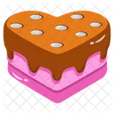 Pastel De Corazon Postre Dulce Icono