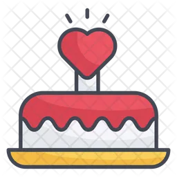 Pastel de corazon  Icono