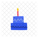 Conjunto De Pasteles De Cumpleanos Pastel Con Velas De Celebracion Ilustracion Abstracta De Vector Plano Dibujado A Mano Icono