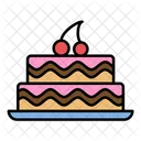 Pastel En Capas Comida Icono