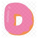 Alfabeto D De Pastel Y Donuts  Icono