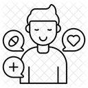 Patient Kranker Medizinischer Chat Symbol