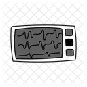 Black Monochrome Patient Monitor Illustration Patient Monitor Medical Icon