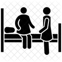 Patientenaufnahme Krankenhauseinweisung Krankenhausbett Symbol