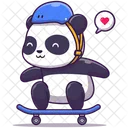 Panda patinando  Ícone