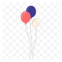 Patriotic Red White And Blue Balloons Memorial Day Icon