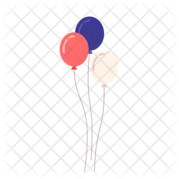 Patriotic red white and blue balloons  Icon