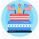 Sweet Dessert Patriotism Cake Icon