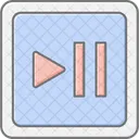 Pause Button Lineal Color Icon Icon