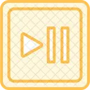 Pause Button Duotone Line Icon Icon