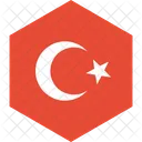 Turquia Bandera Mundo Icono