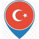 Turquia Bandera Mundo Icono