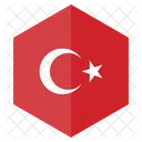 Turquia Pais Bandera Icono