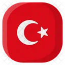 Turquia Bandera Pais Icono