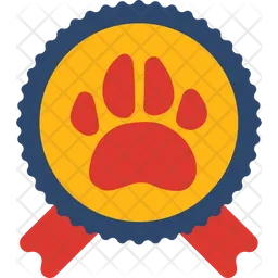 Paw On Medal Dog Competition Badge Sticker  Icon