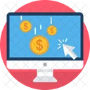 Laptop Cash Money Icon