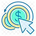 Pay Per Click Coin Dollar Icon