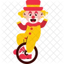 Payaso Bicicleta Circo Icono