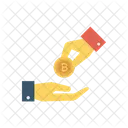 Paying Bitcoin Hand Icon