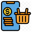 Online Shopping Payment Basket Icon